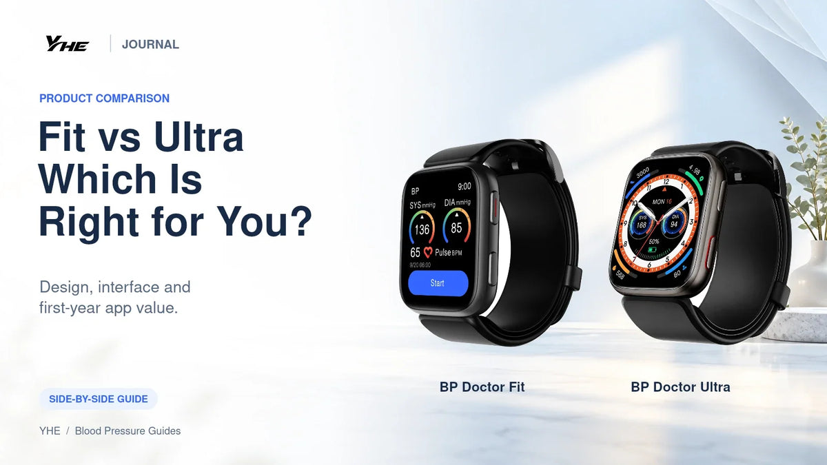 YHE BP Doctor Fit and Ultra shown side by side for a buying comparison