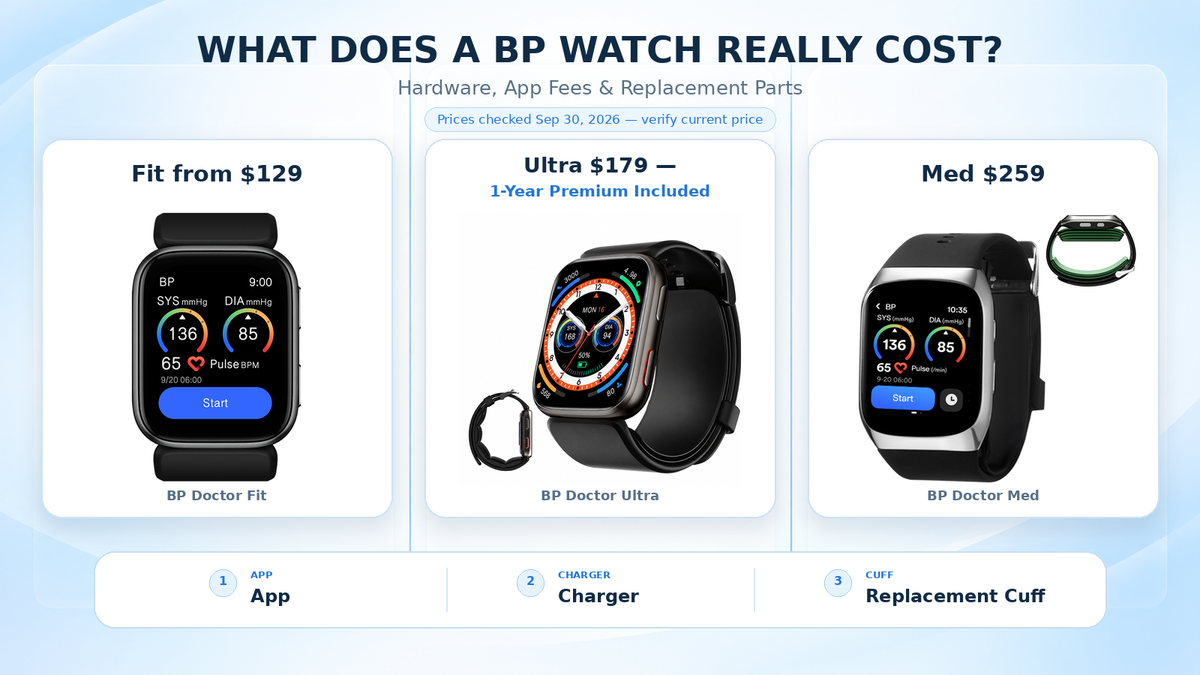 Blood Pressure Watch Cost: Hardware, App Fees and Replacement Parts