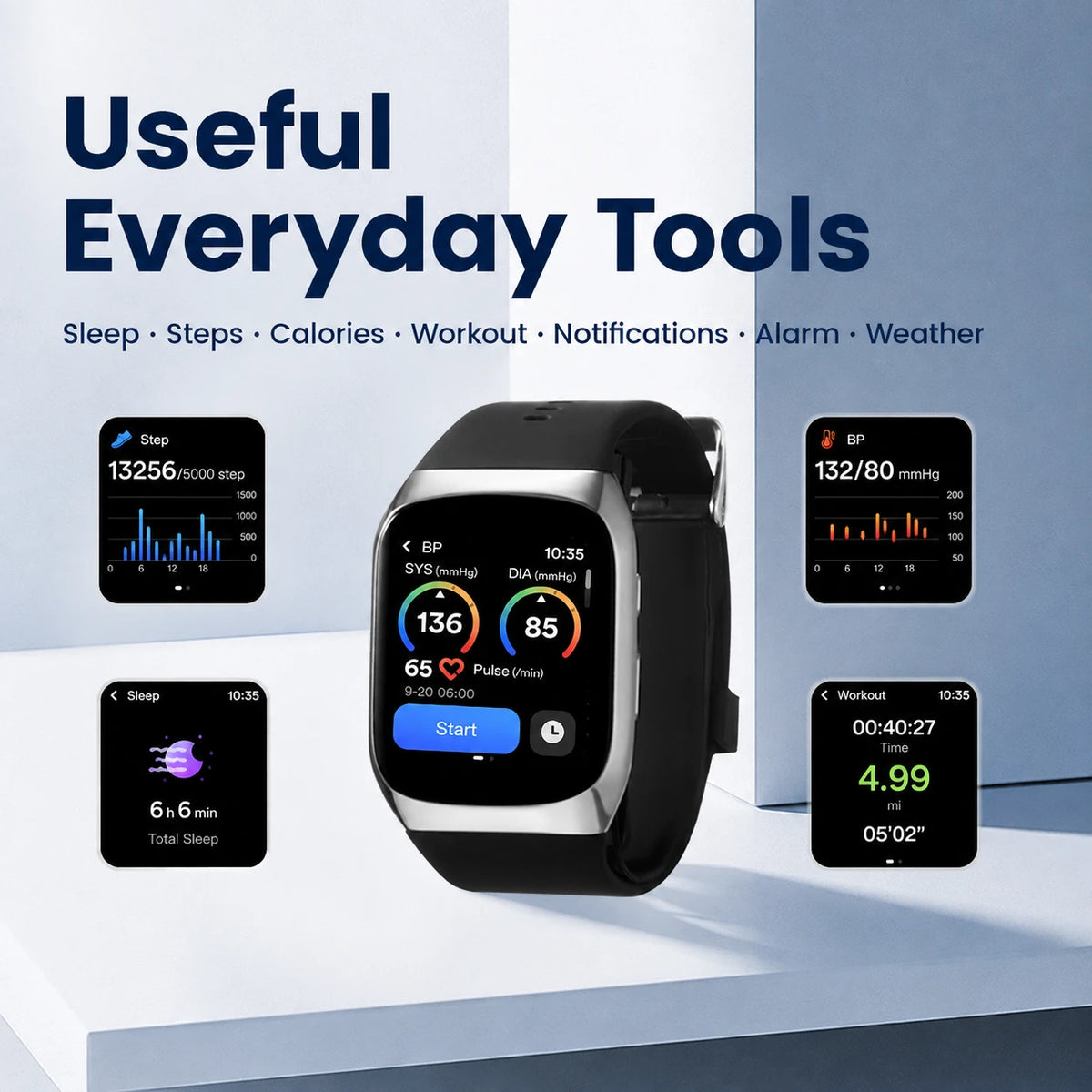 YHE BP Doctor Med with sleep steps calories workout and smartwatch tools