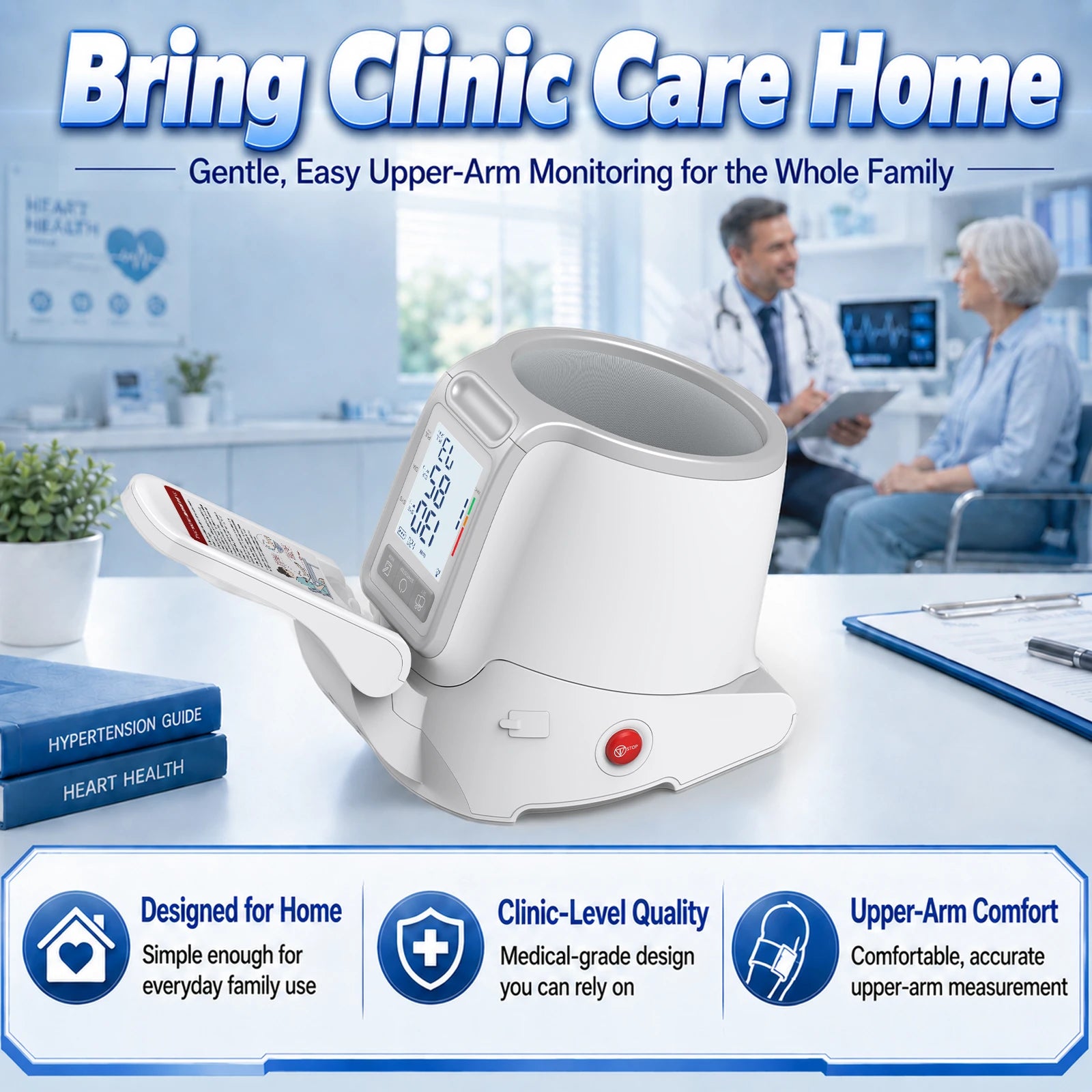 YHE BP Home Automatic Upper Arm Blood Pressure Monitor