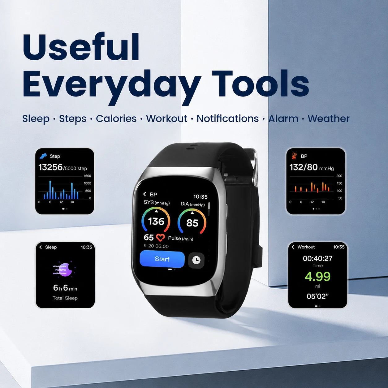 YHE BP Doctor Med with sleep steps calories workout and smartwatch tools