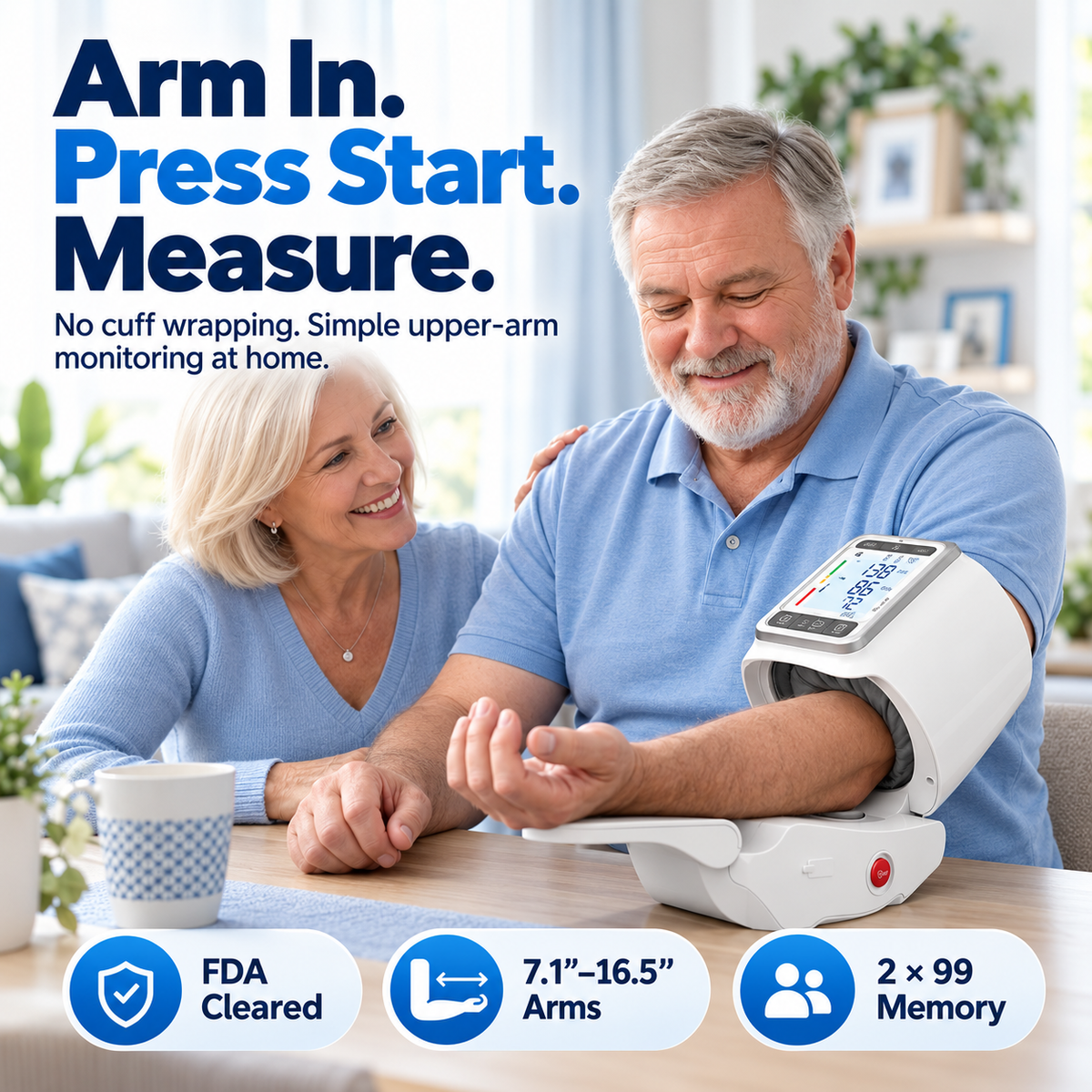 YHE BP Home Automatic Upper Arm Blood Pressure Monitor