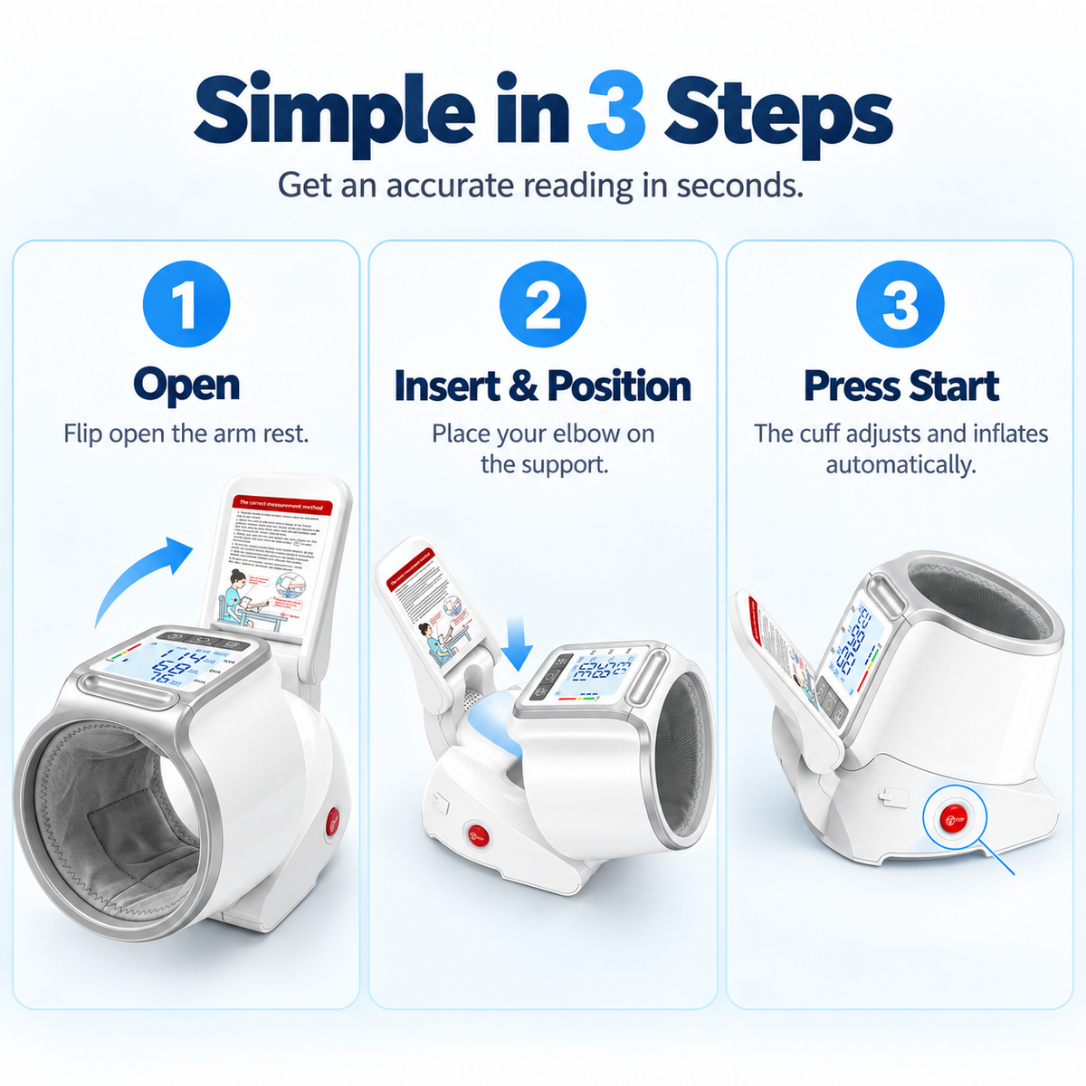 YHE BP Home Automatic Upper Arm Blood Pressure Monitor