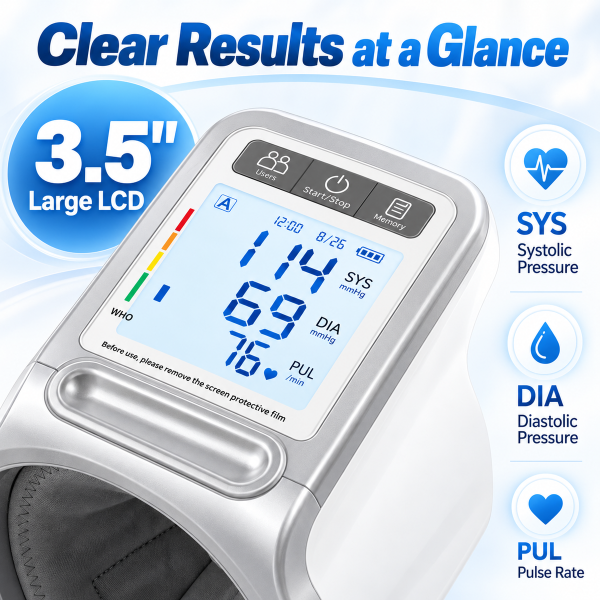 YHE BP Home Automatic Upper Arm Blood Pressure Monitor