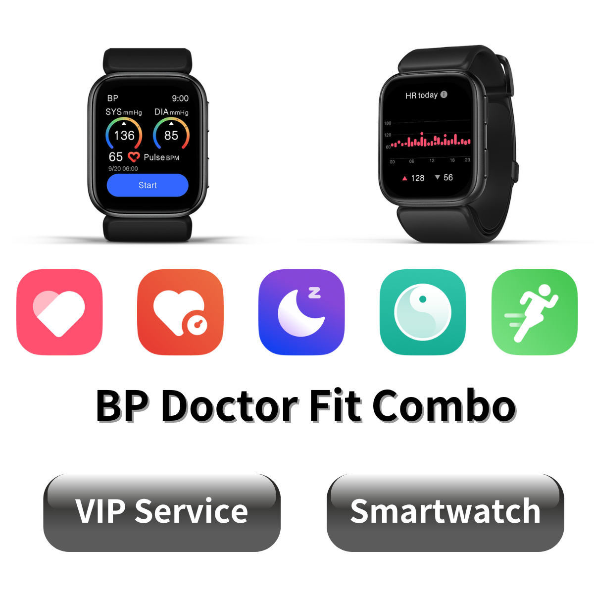 YHE 24/7 Blood Pressure Smartwatch BP Doctor Fit